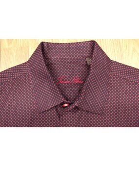 TASSO ELBA REGULAR FIT 100% COTTON SHIRT BLACK & RED MEDIUM, M